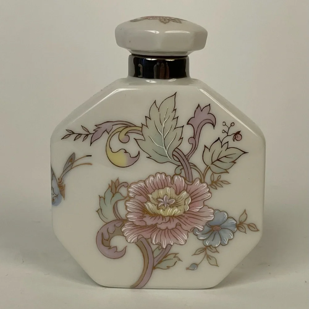 Decorative stoppered ceramic bottled.